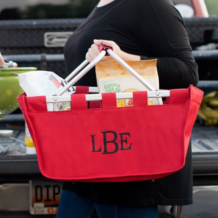 Market Tote Bag in Red by Monogram Boutique
