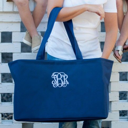 Ultimate Tote Bag in Navy by Monogram Boutique