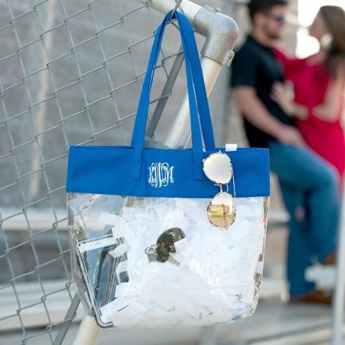 Clear Tote in Royal Blue by Monogram Boutique