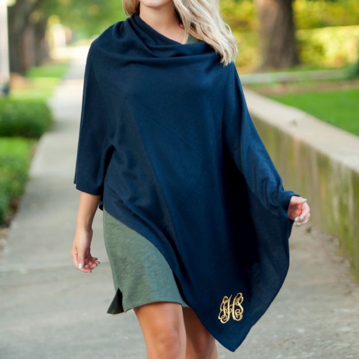 Poncho in Navy by Monogram Boutique