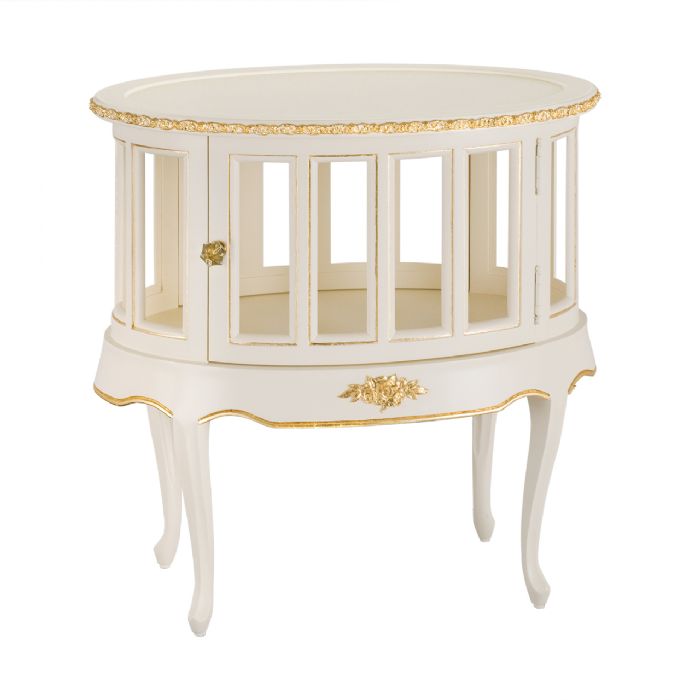 Jacqueline Table in Linen with Gilding by AFK Art For Kids
