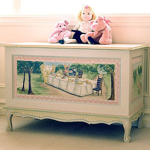 French Toy Chest in Alice in Wonderland by AFK Art For Kids
