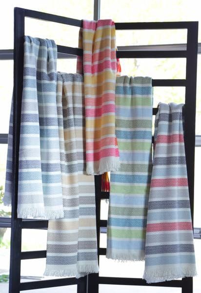 Unbrushed Horizontal Multicolor Stripe Throw by ASI