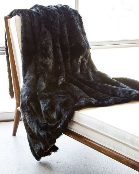 Faux Fur Blanket in Onyx Mink by ASI