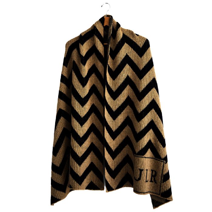 Adult Wrap in Chevron & Initials by Butterscotch Blankees