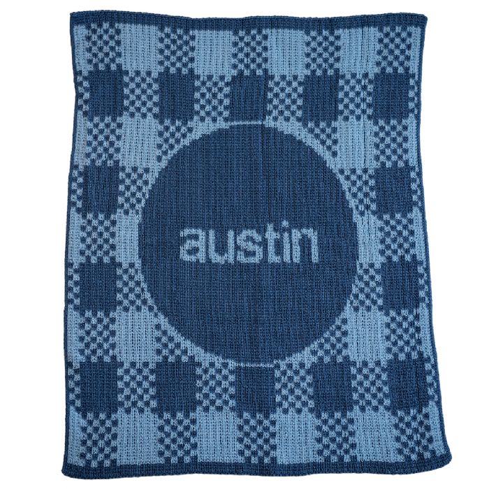Gingham Name Blanket by Butterscotch Blankees
