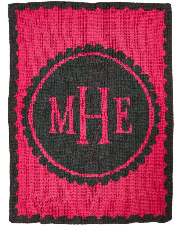Scalloped Monogram Blanket by Butterscotch Blankees