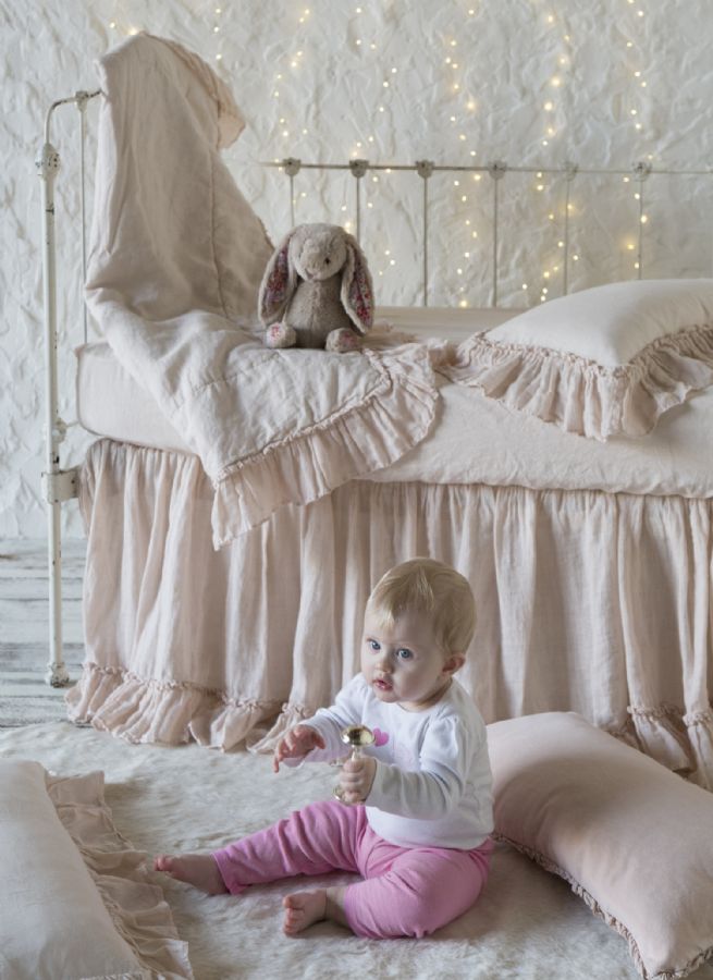 Linen Whisper in Pearl Baby Bedding by Bella Notte Linens