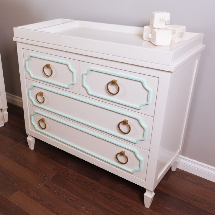 Beverly Dresser in Vanilla with Mint by Newport Cottages