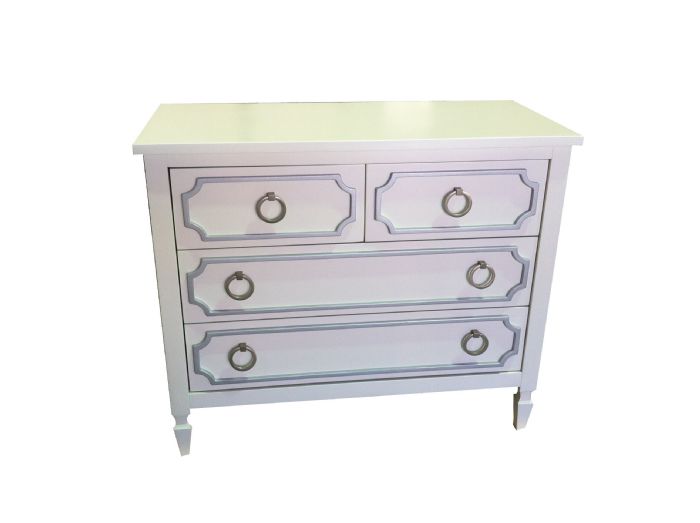 Beverly Dresser in White with Silver by Newport Cottages