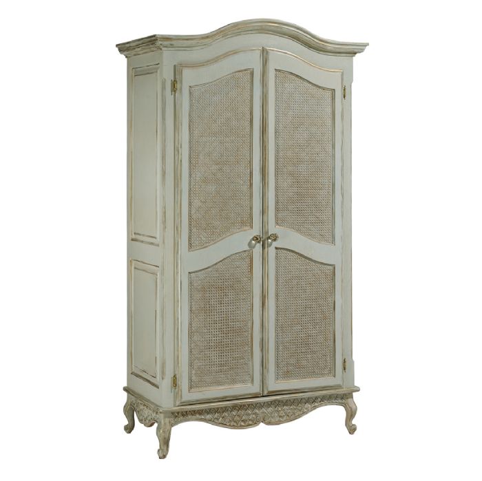 Grand Armoire with Caning in Versailles Blue by AFK Art For Kids