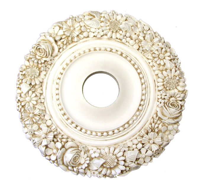 Bouquet Ceiling Medallion in Antique White by I Lite 4 U