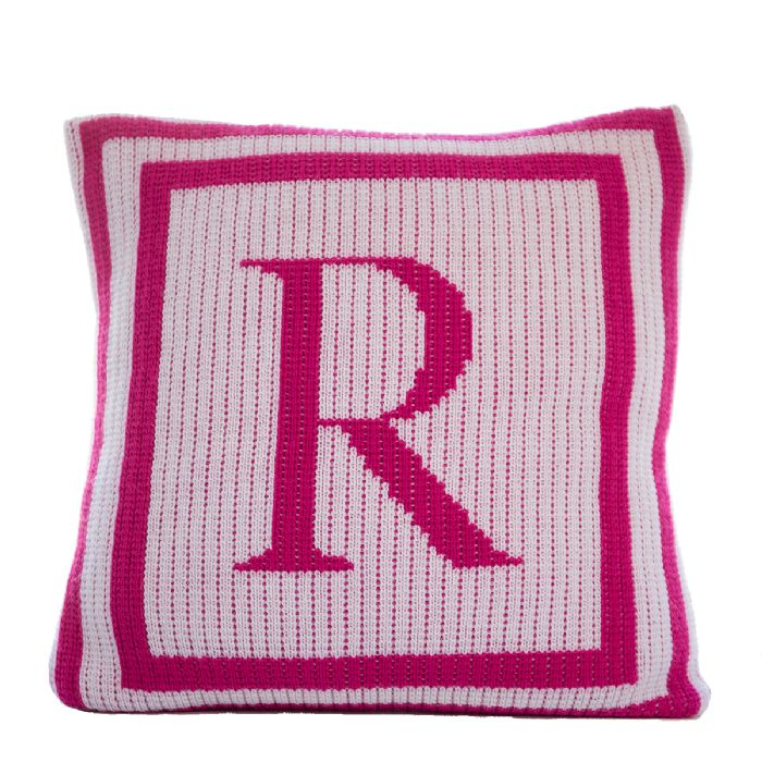 Classic Monogram Double Border Pillow by Butterscotch Blankees