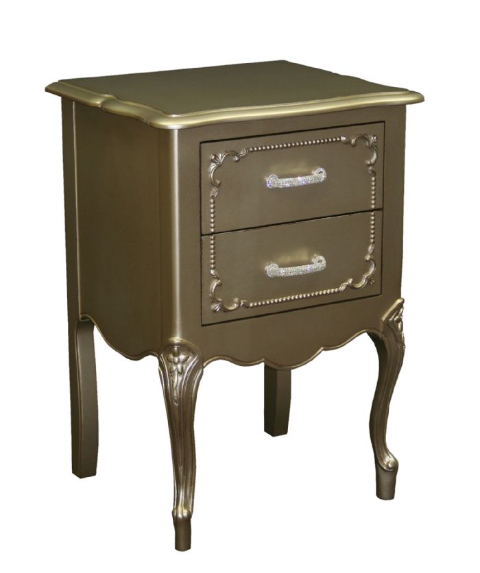 Country French Nightstand with Brilliant Handles by CC Custom Furniture