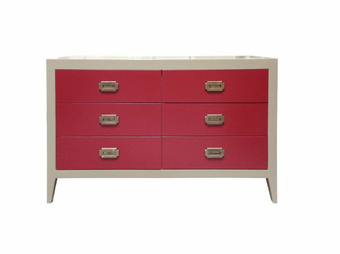 Devon 6 Drawer Dresser in Red by Newport Cottages