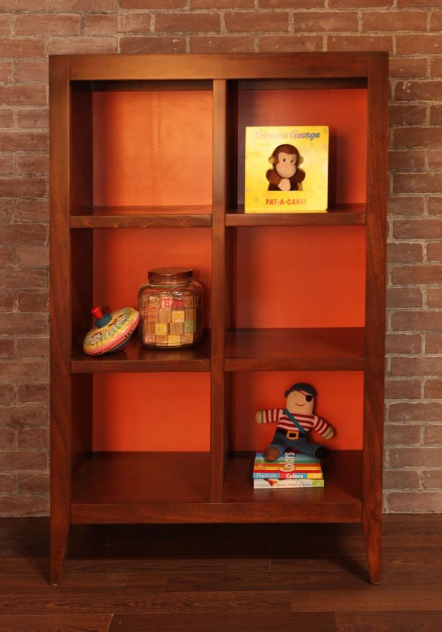 Devon Bookcase in Chocolate Stain with Orange Juice by Newport Cottages