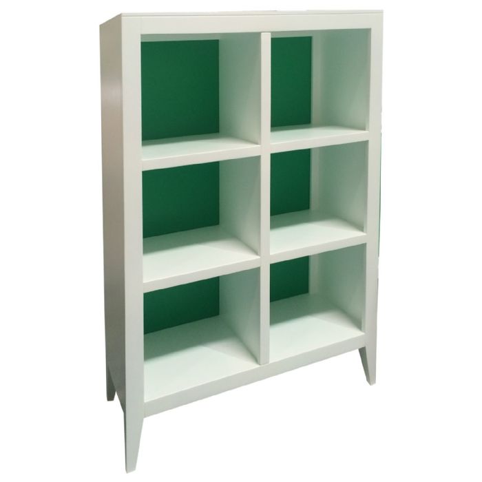 Devon Bookcase in White and Kelly Green by Newport Cottages
