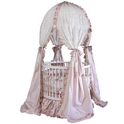 Empire Round Crib with Custom Canopy by AFK Art For Kids
