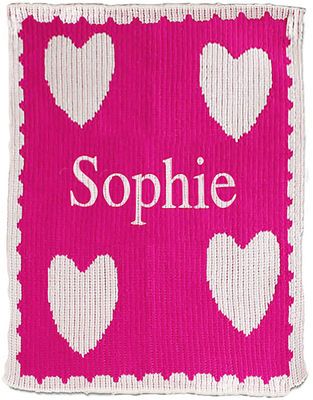 Floating Hearts Personalized Blanket by Butterscotch Blankees