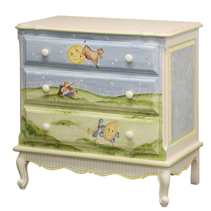 French Chest in Nursery Rhymes on Linen by AFK Art For Kids