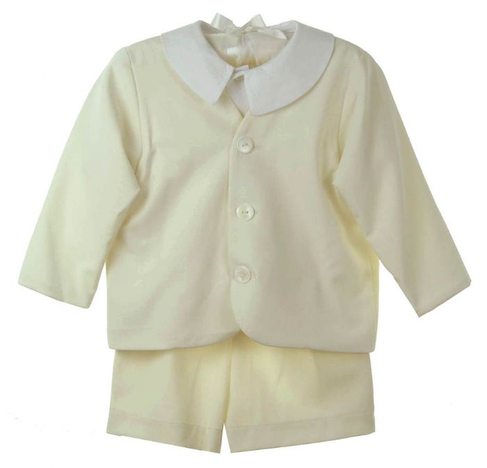 Gabardine Eton Suit with Shorts in Ivory by Katie & Co/Gordon & Co