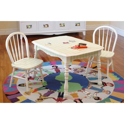 Vintage Table & Chairs in Green Gingham by AFK Art For Kids
