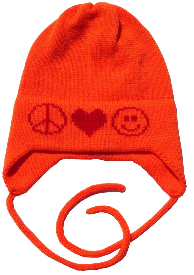 Peace & Love Combo Hat with Earflaps by Butterscotch Blankees
