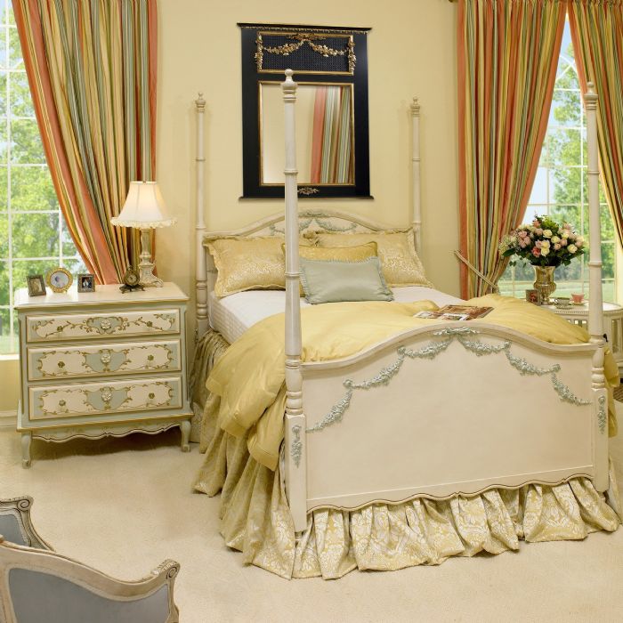 Kristina Bed in Versailles Cream with Versailles Pink by AFK Art For Kids