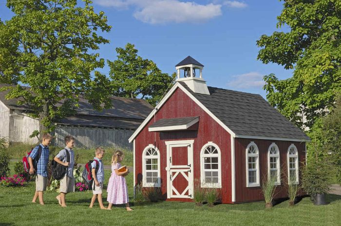 Little Red Stratford School House Playhouse by Cottage Playhouses