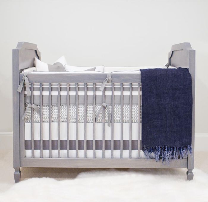 Marcel Crib in Misty Grey Stain by Newport Cottages