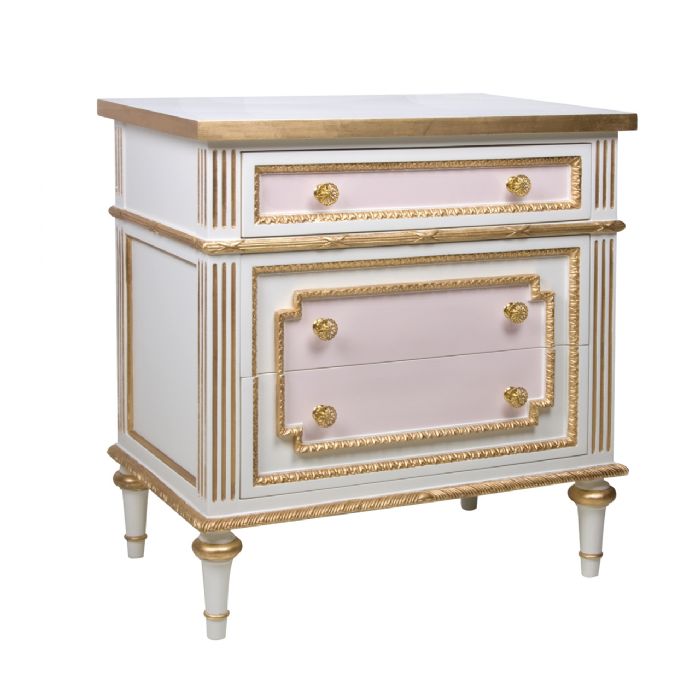 Marcheline Night Table in Versailles Pink by AFK Art For Kids