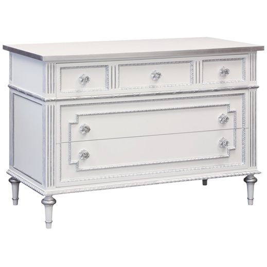 Marcheline Chest in Antico White with Silver Gilding by AFK Art For Kids