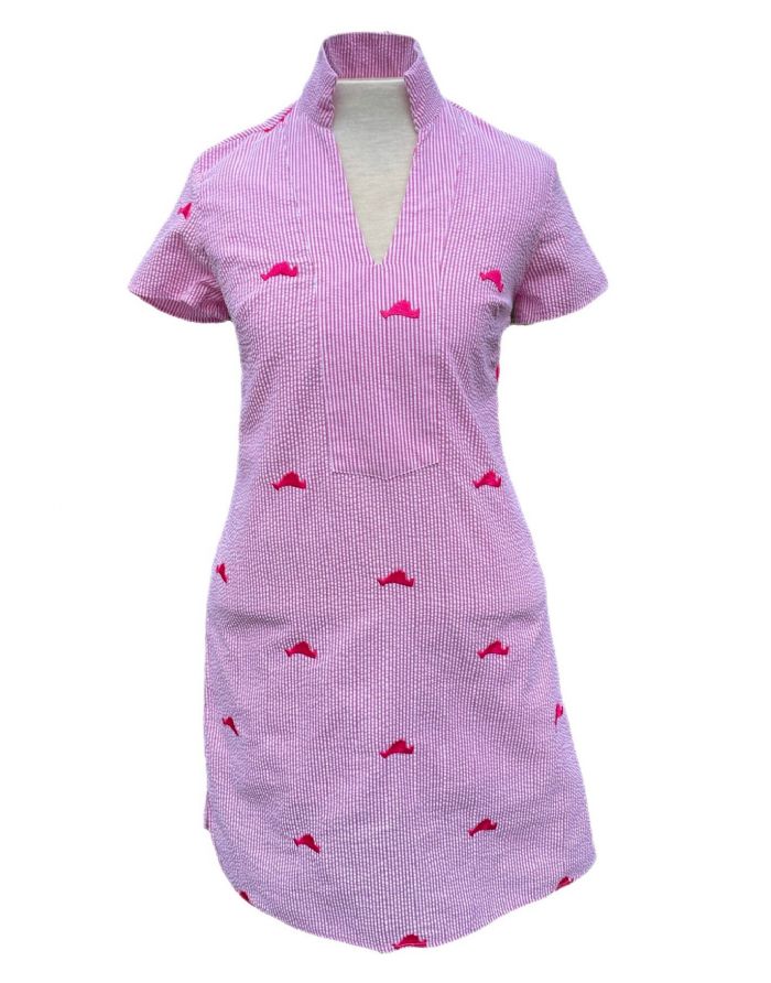 Martha's Vineyard Tunic Dress - Women's in HOT PINK by Piping Prints