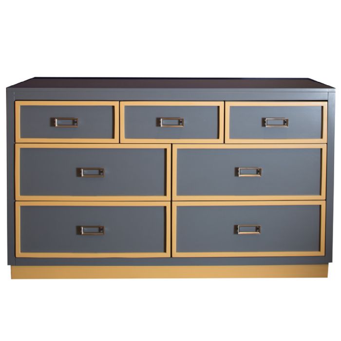 Max 7 Drawer Dresser in Mustard and Slate by Newport Cottages