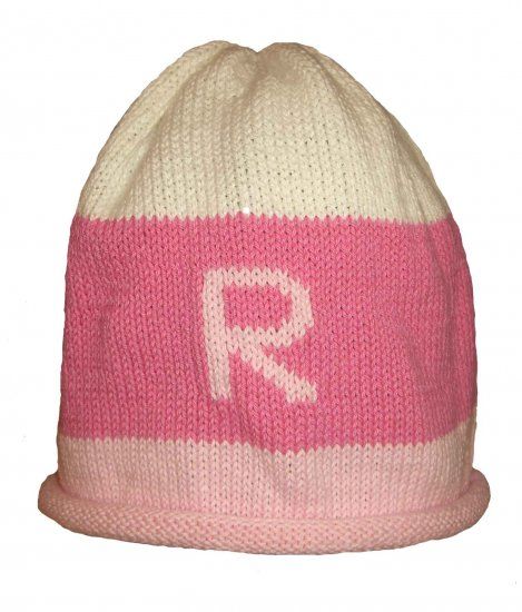 Personalized Rugby Stripes Initial Hat by Monogram Knits