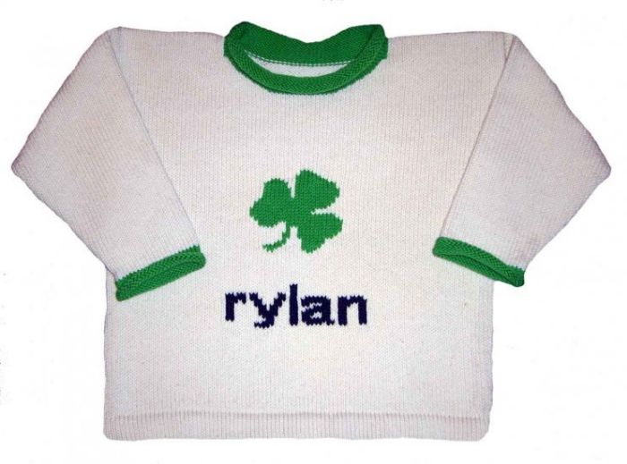 Personalized St Patrick's Day Sweater by Monogram Knits