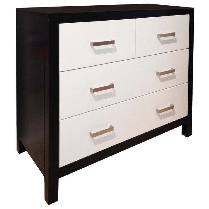 Ricki 4 Drawer Dresser in Black and White by Newport Cottages