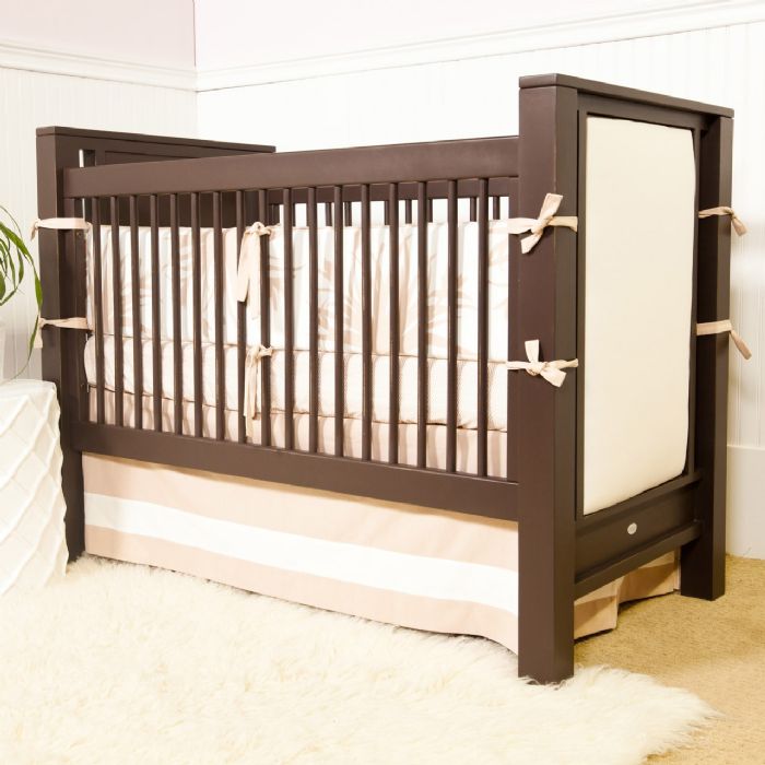 Ricki Crib with Fabric Panel in Black by Newport Cottages