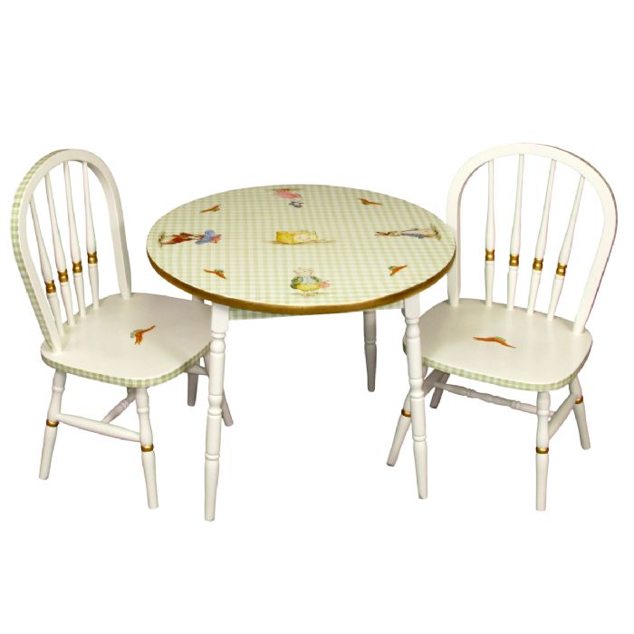 Round Table & Chairs in Classic Enchanted Forest with Gold Gilding by AFK Art For Kids
