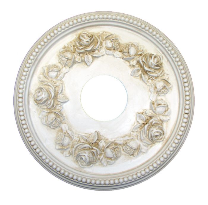 Shabby Rose Ceiling Medallion in Antique White by I Lite 4 U