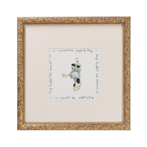 Circus Collection in Gold-Juggling Dog Print by AFK Art For Kids