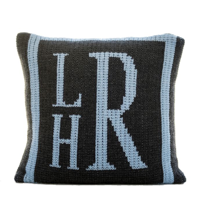 Initial Stacked Monogram Pillow by Butterscotch Blankees