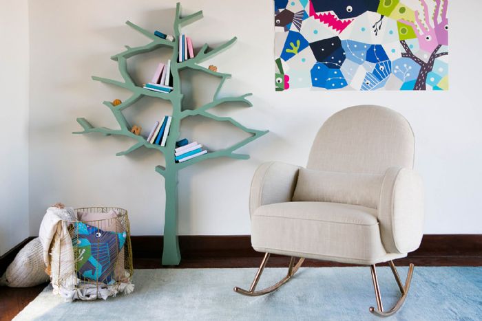 Tree Bookcase in Sage Green by Nursery Works