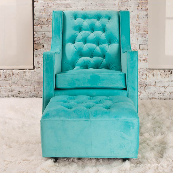 Grand Glider in Tiffany Aqua Velvet by Classic Nursery