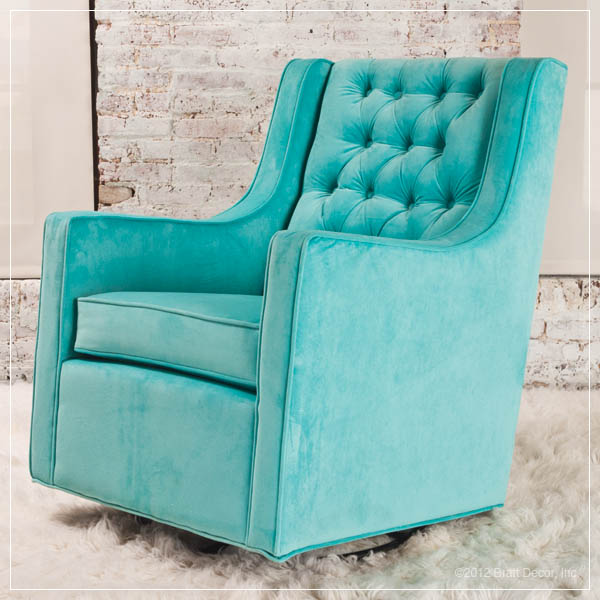 Grand Glider in Tiffany Aqua Velvet by Classic Nursery