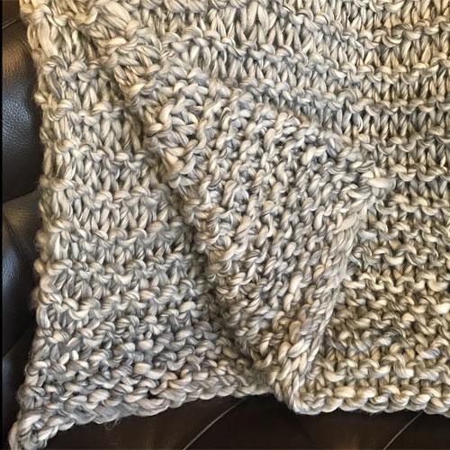 Shaker Stitch Chunky Handknit Throw Blanket by ASI