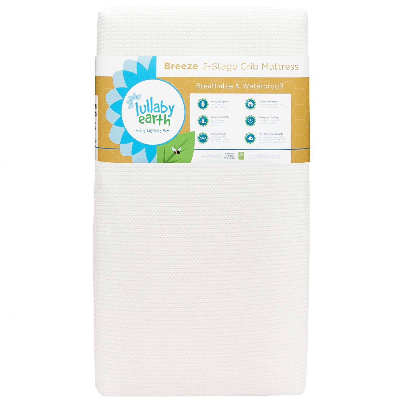 Breeze 2Stage Breathable Crib Mattress in White by Lullaby Earth