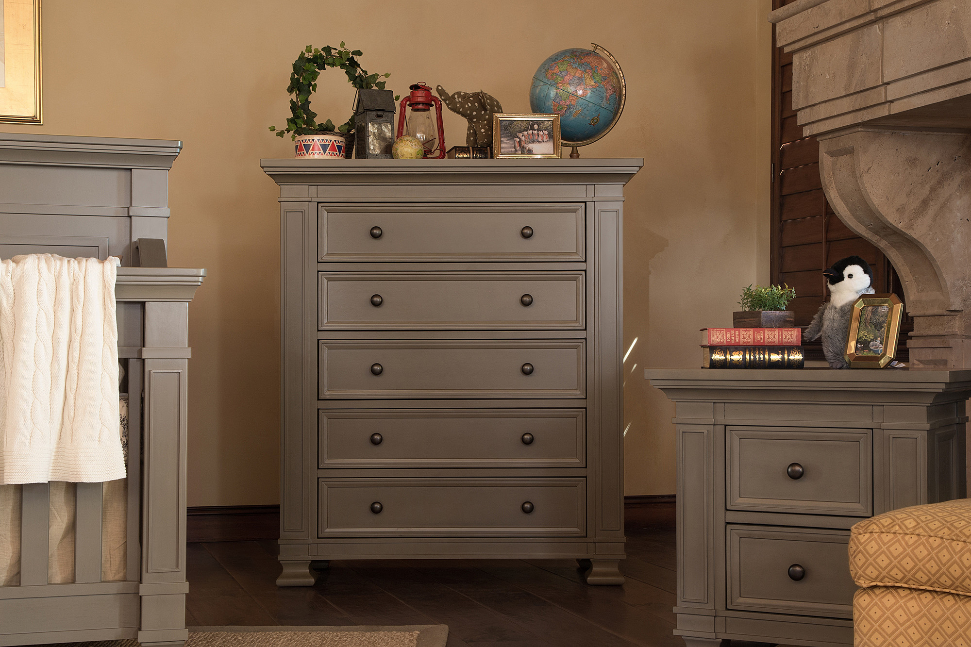 Classic Tall Dresser In Washed Grey By Franklin Ben