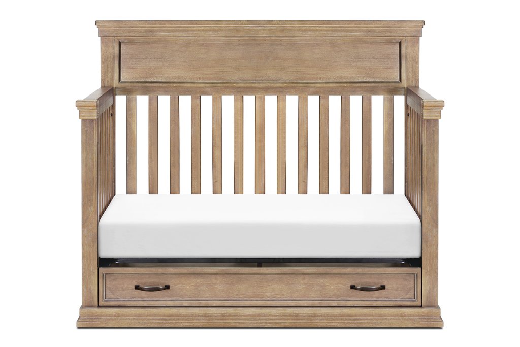 Langford 4in1 Convertible Crib with Storage Drawer in Driftwood by Franklin & Ben