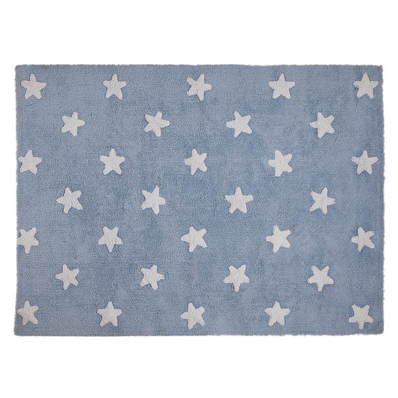 Stars Blue White Rug by Lorena Canals